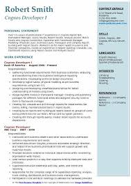 cognos developer resume samples