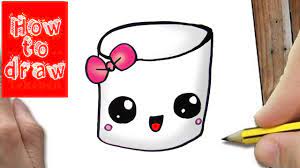 How To Draw A Marshmallow Cute & Easy - Youtube