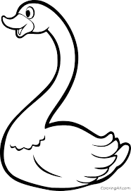 All swan coloring pages are free and printable. Cute Cartoon Swan Coloring Page Coloringall