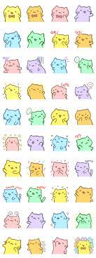 Mitchiri Neko Pastel Color Line Creators Stickers Cat Pattern Wallpaper Neko Easy Doodles Drawings