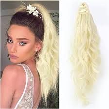Coda di Cavallo Capelli ricci lunghi ondulati Coda di cavallo Estensione  artiglio Mascella Clip in posticci sintetici for donna Coda di cavallo  sintetica ondulata da 20 pollici for uso quotidiano dell :