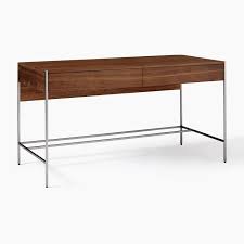 Zane Large Desk Cool Walnut In 2020 Large Desk Mid Century Desk Ladder Shelf Desk