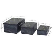 Amazon.com: Deco 79 Marble Decorative Box Decorative Keepsake Boxes with  Gold Linear Lines, Set of 3 Storage Boxes 9", 7", 6"W, Black : Home &  Kitchen