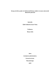 Ensayo Poder Sin Limites Katherine Lazaro Mente Pobreza El éxito y la riqueza se consiguen en buena parte por la actitud vital de cada individuo. ensayo poder sin limites katherine