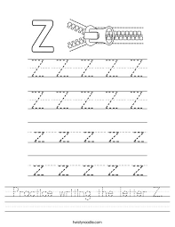 practice writing the letter z worksheet twisty noodle