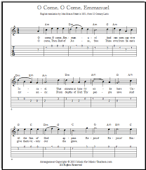 O Come O Come Emmanuel Chords Lyrics Tablature Guitare