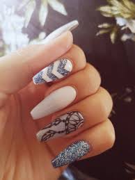 Black And Grey Ombre Coffin Nails Grey Ombre Coffin Nails Dream Catcher Nails Pink Acrylic Nails Ombre Acrylic Nails