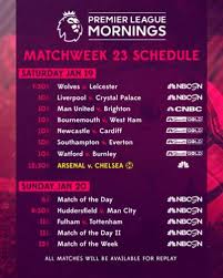 * schedule subject to change. Manchester United Epl Match Schedule