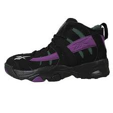 Reebok The Rail Mens V54958 Bucks Black Purple Green Basketball Shoes Size 10 5