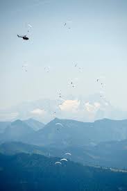 At over 1,000km in distance. Red Bull X Alps Paragliding Competition With The Finish Line In Zell