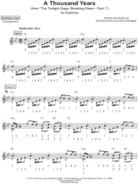 Upwards to the moon 3. Kalimba Tree A Thousand Years Sheet Music In Bb Major Transposable Download Print Sku Mn0210666