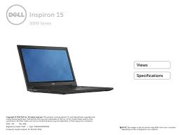 View and download dell inspiron 15 3000 service manual online. Dell Inspiron 15 3000 Series Specification Pdf Download Manualslib