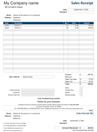free sales receipt template