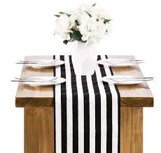 Black And White Striped Table Runner Classical Black And White Striped Table Runner Top Decoration Letjolt With Images Striped Table Runner Outdoor Table Decor Striped Table Runner Wedding