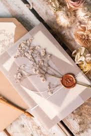 Rustic Wedding Invitations Uk Real Gypsophila Vellum Wrap With Wax Seal Baby Breath Flowers On Handmade Envelope 01 Rusg Z Wedding Invitations Uk Wedding Invitations Rustic Country Handmade Wedding