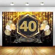 See more ideas about birthday backdrop, backdrops, photography backdrops. Happy 40th Birthday Backdrop Golden Flash Bokeh Photography Background Fifty Birthday Party Balloon Decoration Banner Backdrops Buy At The Price Of 9 79 In Aliexpress Com Imall Com