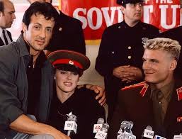 Sylvester Stallone, Brigitte Nielsen and Dolph Lundgren during the  production of Rocky IV (1985) - - Arnold Schwarzenegger helped train Dolph  Lundgren to make sure he was in the right shape. - -