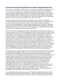 Mungkin itu boleh beri kesan kepada harga barang. Kesan Kenaikan Harga Minyak