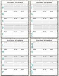 Organized Blog Planner Free Printable User Names Passwords Organizing Homelife Password Organizer Printable Password Log Free Printables Organization