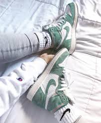 Black And White Jordan 1 Womens Outfit Air Jordan 1 Turbo Green Nike Air Shoes Sneakers Fashion Dream Shoes