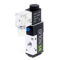 Válvula solenoide elétrica pneumática de 1/4" DC 24 V 3 vias 2 posições, NPT