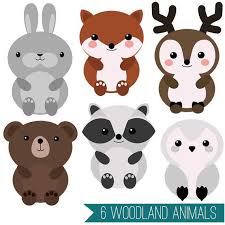 Cute Animals Clip Art Set This Cute Animal Clipart Pack Comes With 20 Cute Animal Vector Graphics T Animales Bonitos