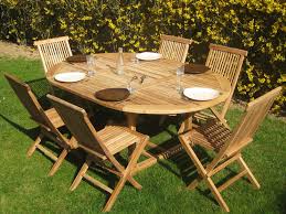 Meubles de jardin en teck. Salon De Jardin Barbade En Teck 6 8 Personnes Table 130 190 X 130 X 74 Cm 6 Chaises 56079