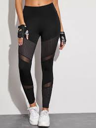 Discover va sport womens workout pants & leggings collection. Sportliche Leggings Mit Netzeinsatz Und Elastischer Taille Aktuelle Trends Gunstig Kaufen Shein Deutschland