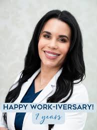 7 years of hard work and dedication! Happy work-iversary to our amazing  Physician Assistant, Mari! Thank you for your tireless love and devotion to  our patients and our team. We appreciate you!