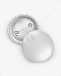 Two Glossy Button Pins Mockup In Stationery Mockups On Yellow Images Object Mockups