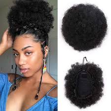 Ponytails are great when you want to keep your hair away however, the hairstyle is easy to adapt, especially if you wear a bang.the ponytails updos with. Amazon Com Vgte Synthetic Curly Hair Ponytail African American Short Afro Kinky Curly Wrap Synthetic Drawstring Puff Ponytail Hair Extensions Wig With Clips 1 Medium Beauty