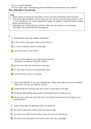 Scopri ricette, idee per la casa, consigli di stile e altre idee da provare. The Absolutely True Diary Of A Part Time Indian Chapter 4 The Situation At School Leseverstehen Losungen Unterrichtsmaterial Im Fach Englisch Unterrichtsmaterial Englischunterricht Lesen