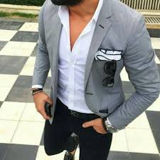 Black Blazer Combination With Jeans Mens Grey Blazer White Shirt Black Jeans Dark Brown Shoes Blazer Outfits Men Mens Outfits Menswear