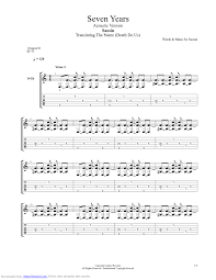 Seven Years Guitar Pro Tab By Saosin Musicnoteslib Com