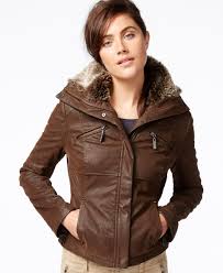 Jou Jou Faux Leather Bomber Jacket Coats Women Macy S Leather Jacket Style Faux Leather Bomber Jacket Leather Bomber Jacket