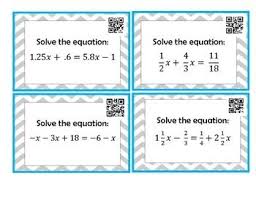 Solving Rational Equations Task Cards Qr Codes Task Cards Equations Coding