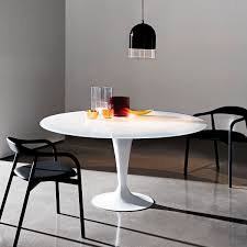 Then, style your table with round placemats in neutral rattan or. Flute Glass Dining Table With Tulip Base Round Klarity Glass Furniture