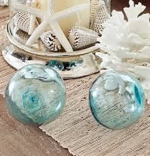 Glass sphere paperweight blue white orb art blown ball round bubble paper weight. Decor Ideas For Glass Floats Coastal Decor Ideas Interior Design Diy Shopping