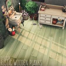 Jungle Adventure Rustic Wooden Planks Recolor By By Picture Amoebae Sims House Sims Sims 4