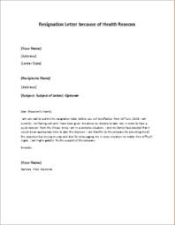 Resignation Letter Because Of Health Reasons | Download