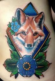 I started my career in art by being classically trained in fine arts and obtaining a degree from the university of nebraska at omaha. Traditional Fox With Flower Tattoo Design