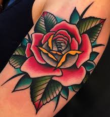 Rose Tattoo On Arm Traditional Rose Tattoos Traditional Tattoo Flowers Classic Tattoo