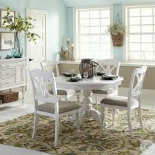 Summer House Oyster White Antique Round Pedestal Dining Room Set In 2020 Beach Dining Room Coastal Dining Room Round Pedestal Dining
