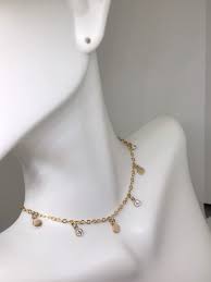 Dangle Necklace Bracelets Dainty Cz And Disc Necklace 14k Etsy Dangle Necklaces Silver Flower Bracelet Necklaces Bracelets