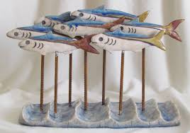 Sculptures3 Raku Poisson Poisson Colore