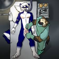 Castrated furry dog throbbing for deep penetration