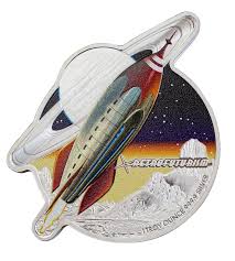 2021 Solomon Islands Retrofuturism Rocket 1 oz Silver Coin - GRReserve.com