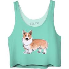 Welsh Corgi Dog Crop Top 35 Pab Liked On Polyvore Featuring Tops Crop Tops Tanks And Women Corgi Clothes Corgi Dog Corgi