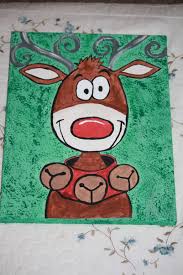Rudolph The Red Nose Reindeer Made To Order 40 Some Variations May Apply Owl Canvas Art Christmas Paintings Owl Canvas