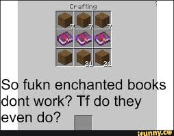 Fev Eee So Fukn Enchanted Books Dont Work Tf Do They Even Do I Ifunny Enchanted Book Funny Items Memes